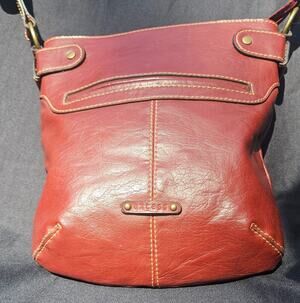 AXCESS by Liz Claiborne Garnet Faux Leather Crossbody Bag Purse Adjustable Strap